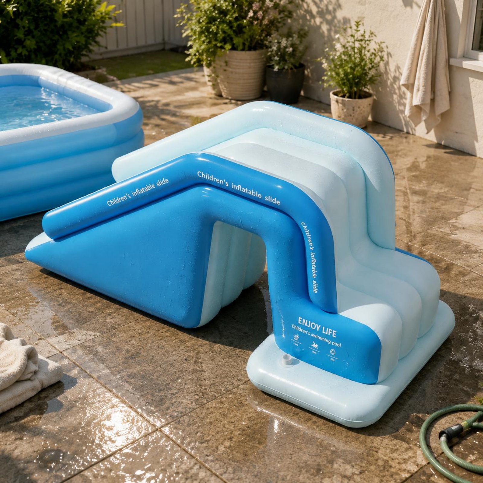 Kids Outdoor Inflatable Water Slide - Надувная горка для бассейна, складной надувной