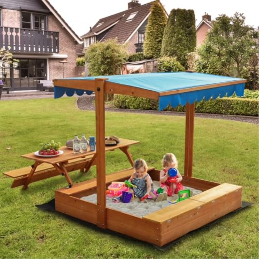 Kids Outdoor Sandbox - Детская деревянная песочница для улицы с