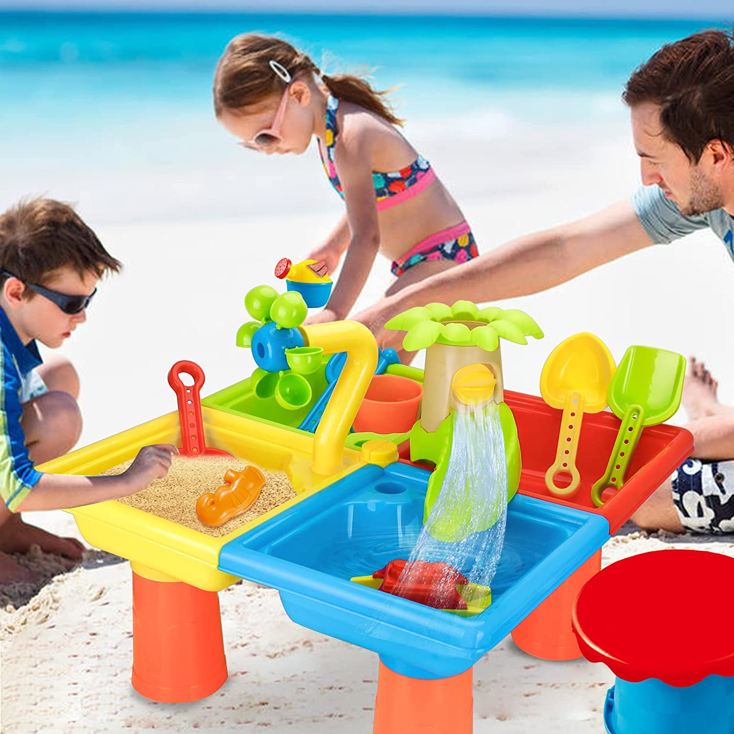 Kids Outdoor Table - Пляжный стол, песок, игрушки для игр