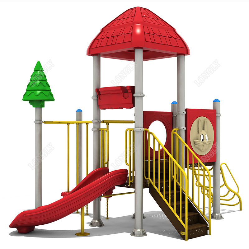 Kids Outdoor Area - Красная пластиковая горка для детей из