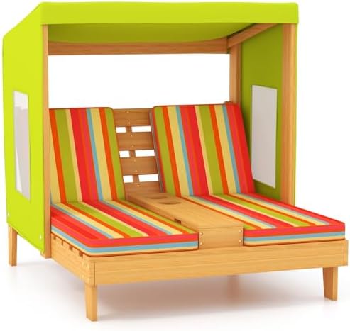 Kids Outdoor Lounger Chair - Детский шезлонг для улицы, деревянные двойные
