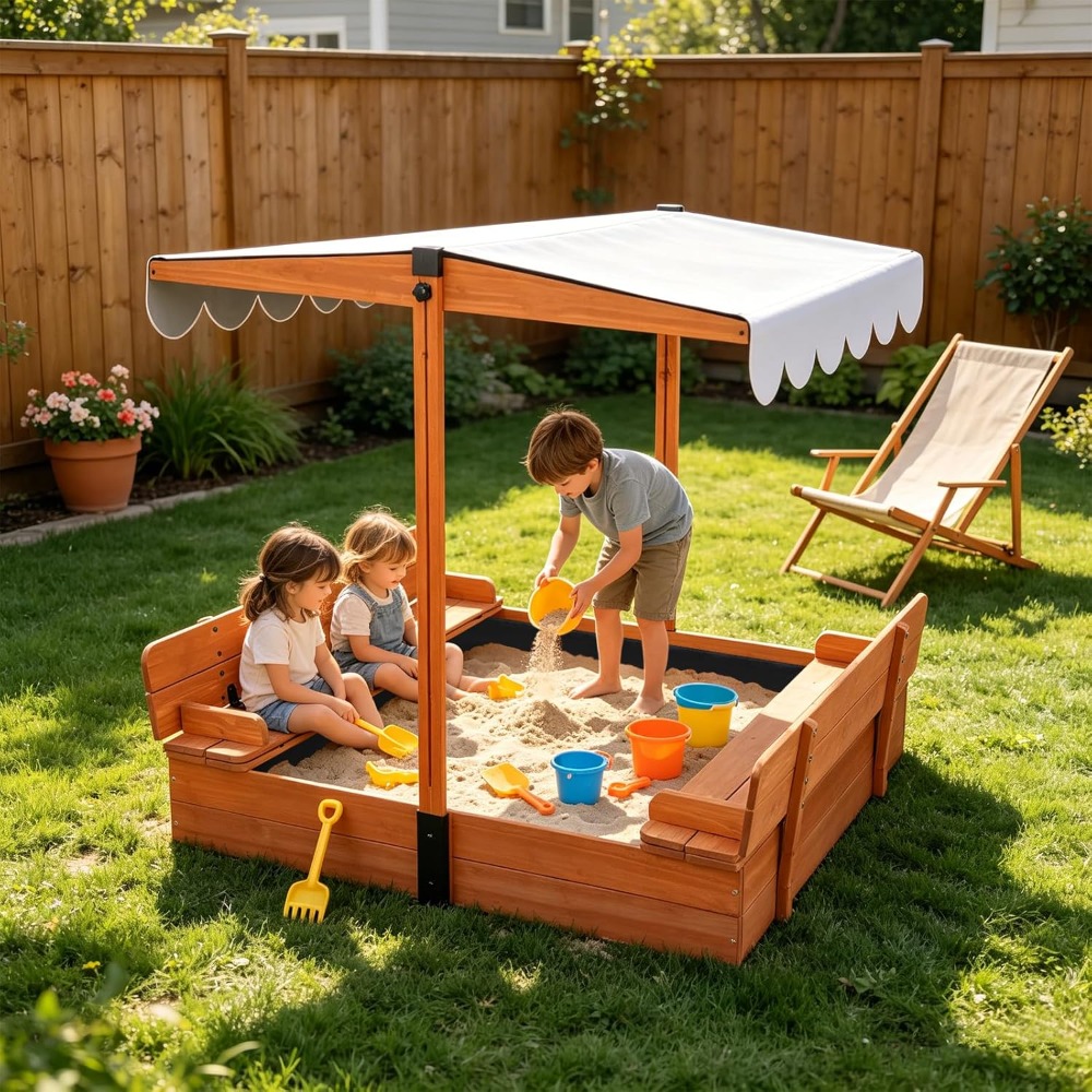 Деревянная детская песочница с – обзор и цена Kids Outdoor Sandbox