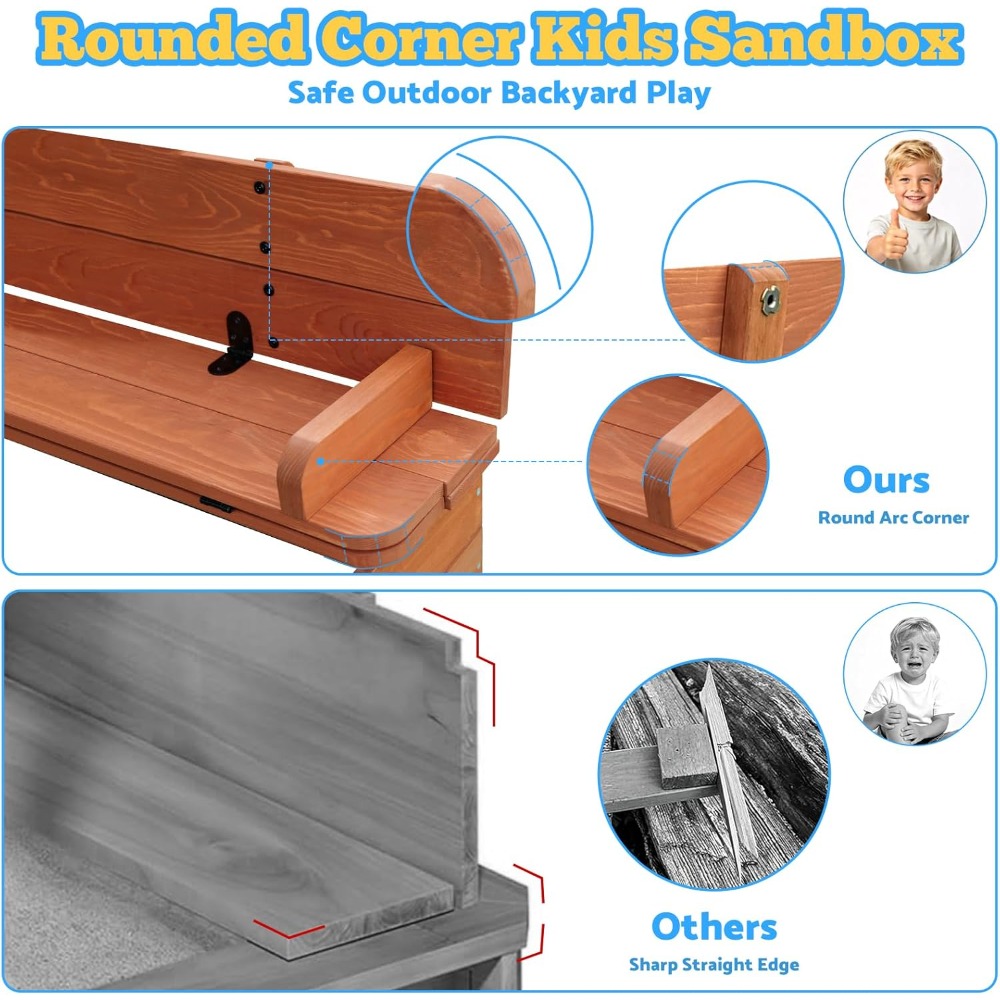 Деревянная детская песочница с – обзор и цена Kids Outdoor Sandbox