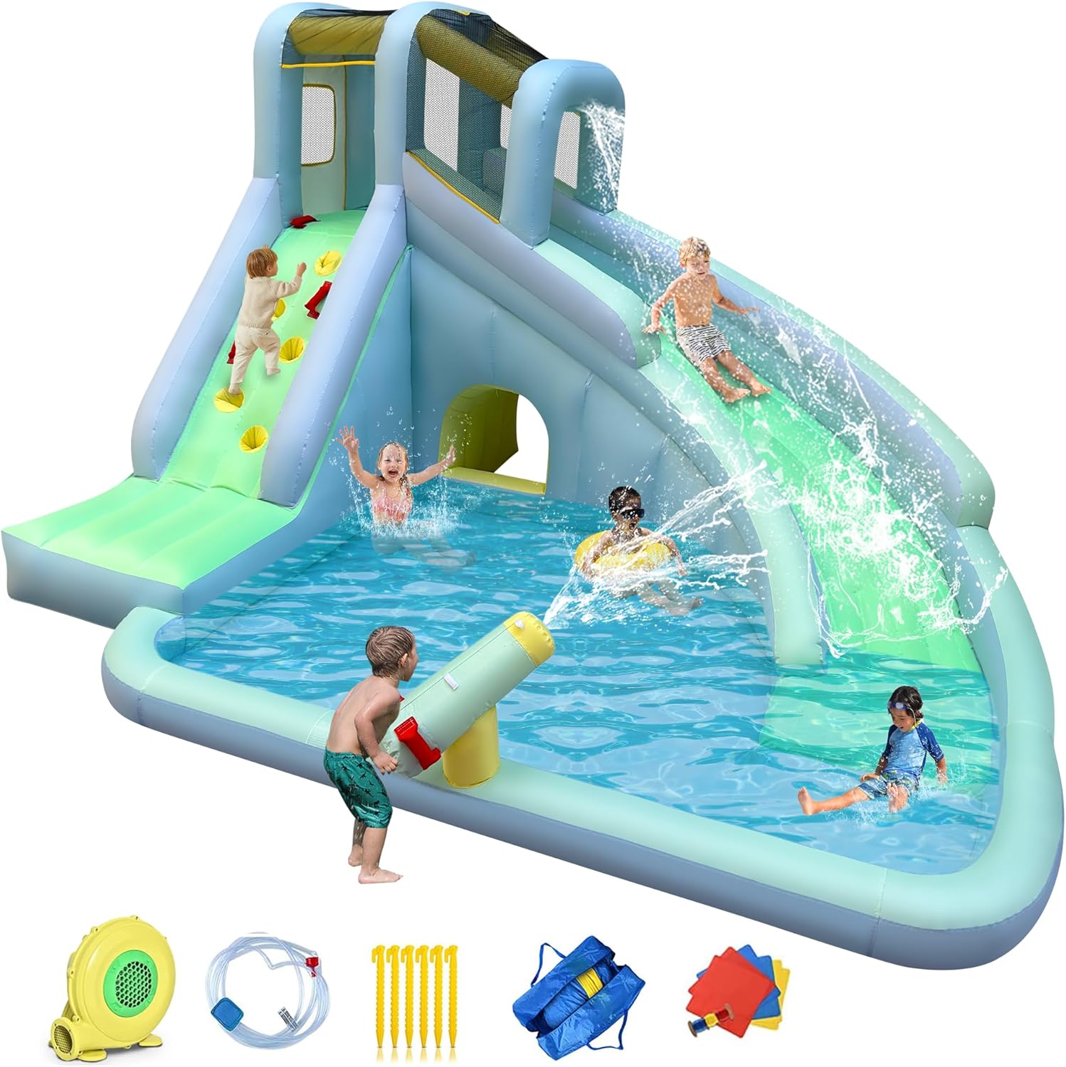 Надувной детский батут-аквапар – обзор и цена Kids Outdoor Water Slide
