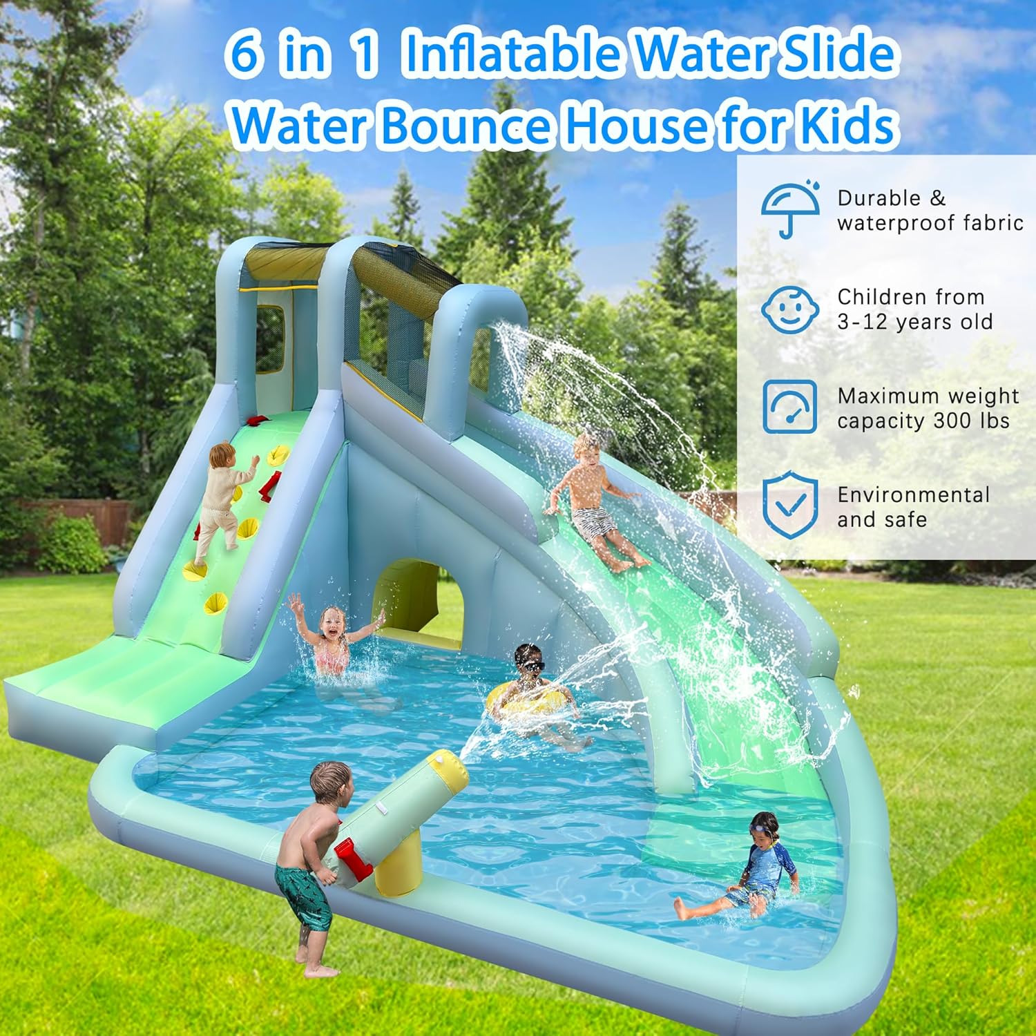 Надувной детский батут-аквапар – обзор и цена Kids Outdoor Water Slide