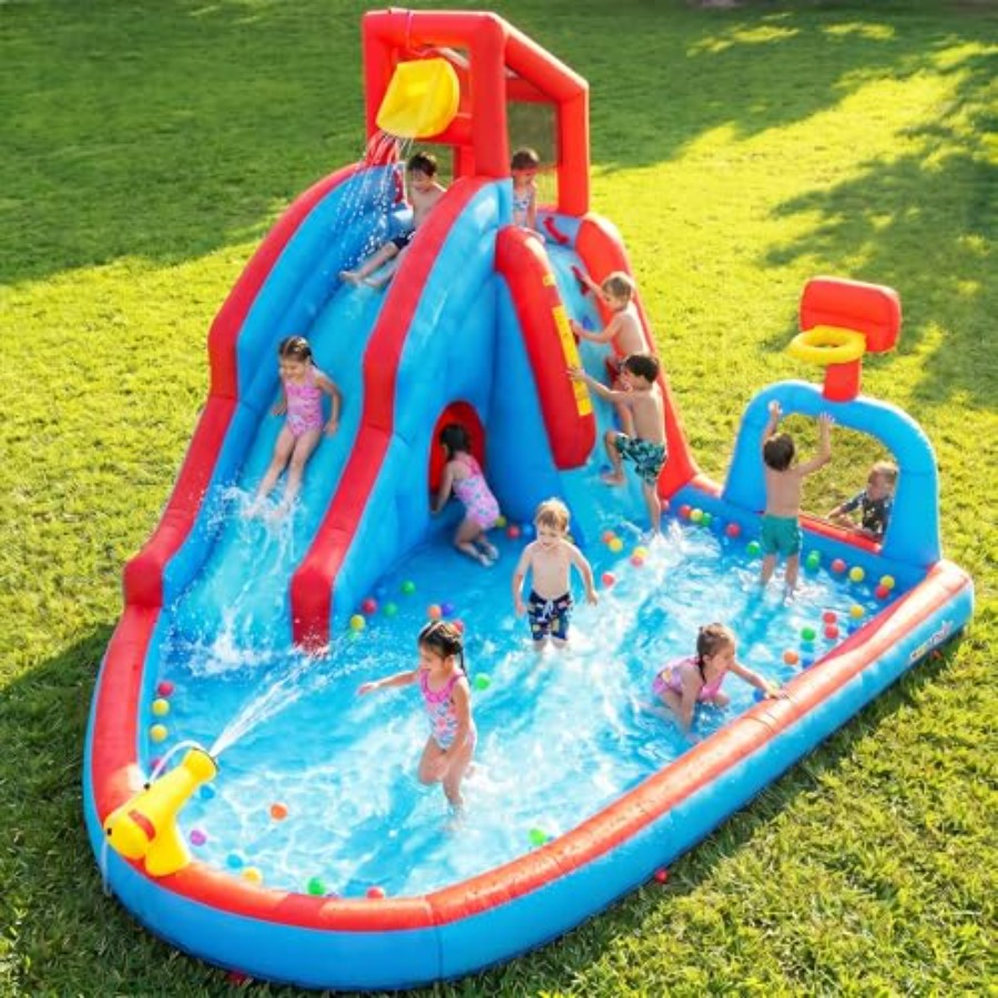 Надувной батут-аквапарк для де – обзор и цена Kids Outdoor Water Slide