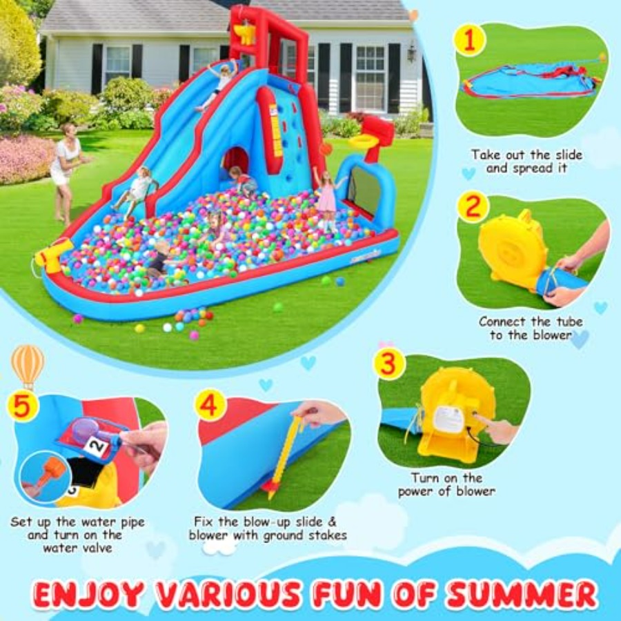 Надувной батут-аквапарк для де – обзор и цена Kids Outdoor Water Slide