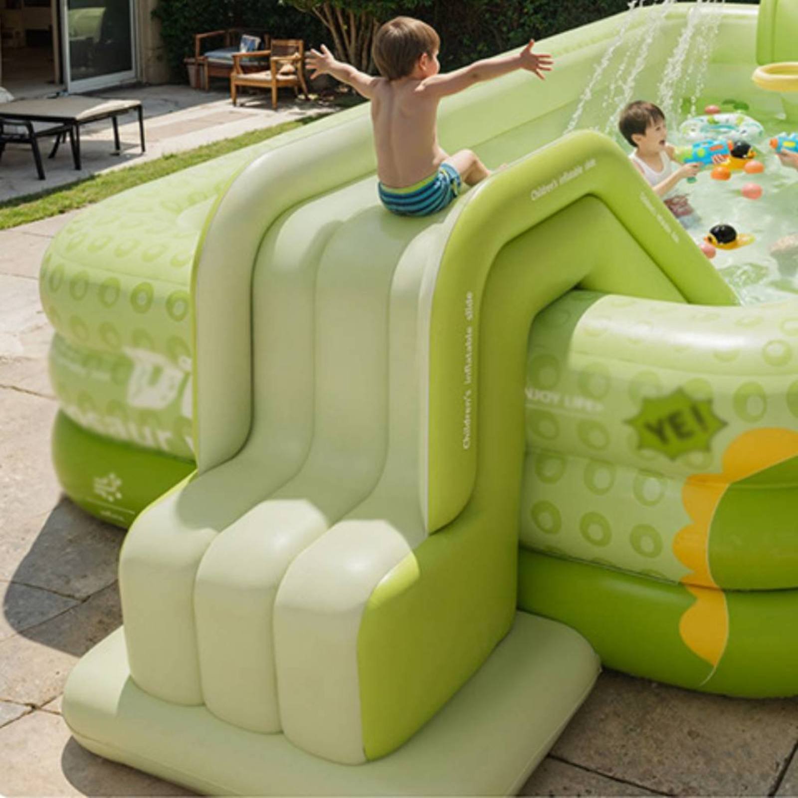 Надувная горка для бассейна, с – обзор и цена Kids Outdoor Inflatable Water Slide