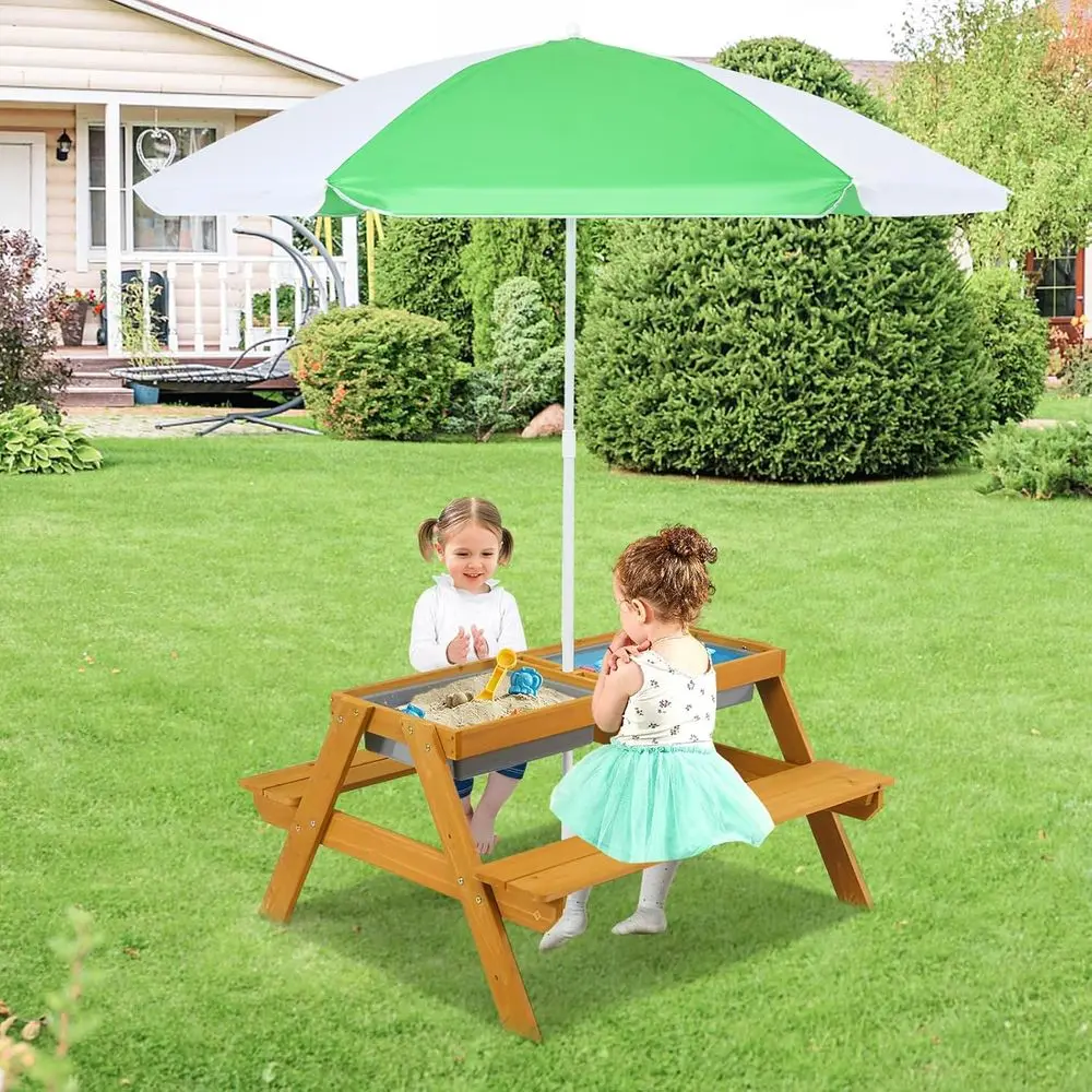 Детский столик-зонтик 3-в-1 с  – обзор и цена Kids Outdoor Activity Table
