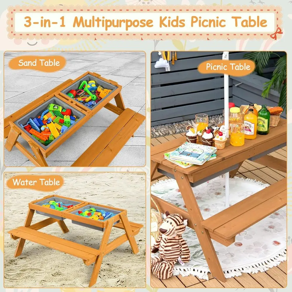 Деревянный столик 4-в-1 для иг – обзор и цена Kids Outdoor Sandbox