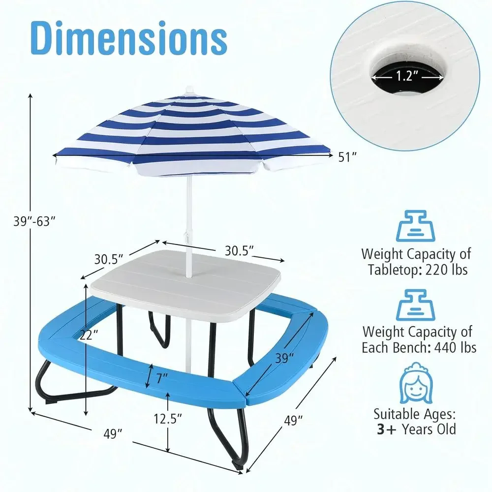 Детский пикниковый стол на 8 ч – обзор и цена Kids Outdoor Activity Table