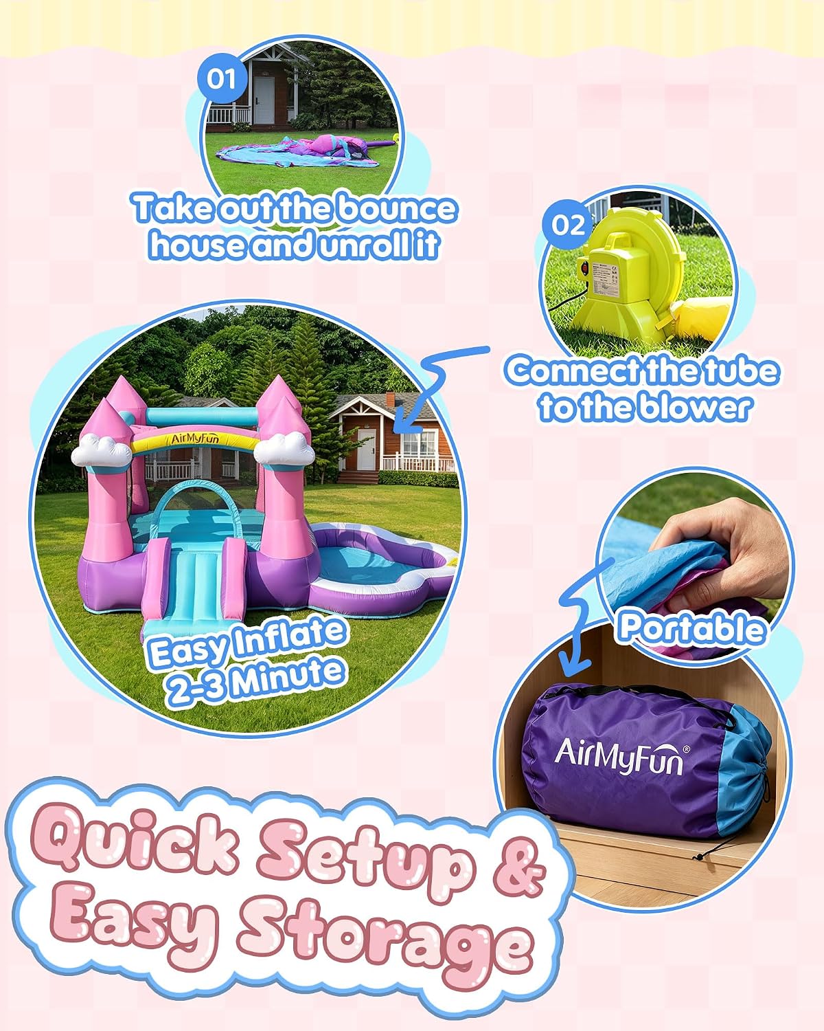 Розовый надувной батут для дет – обзор и цена Kids Outdoor Water Slide