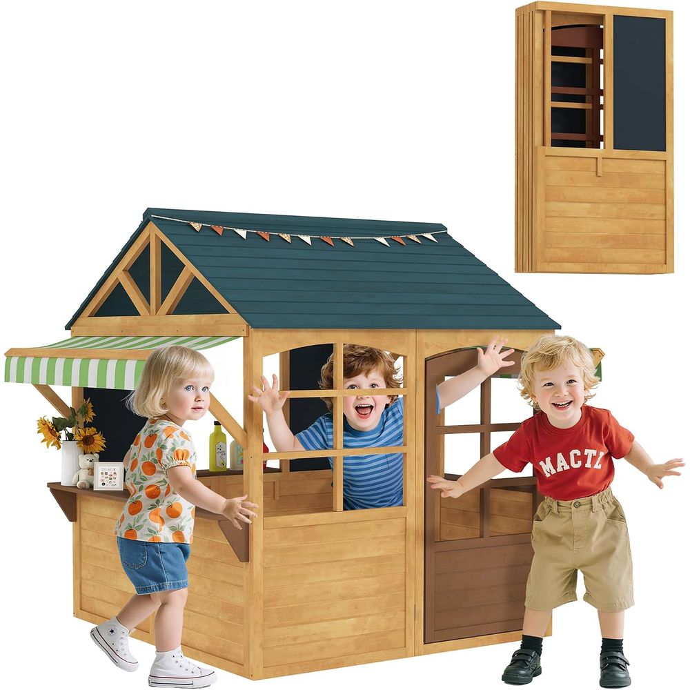 Складной уличный игровой домик – обзор и цена Qaba Kids Outdoor Playhouse