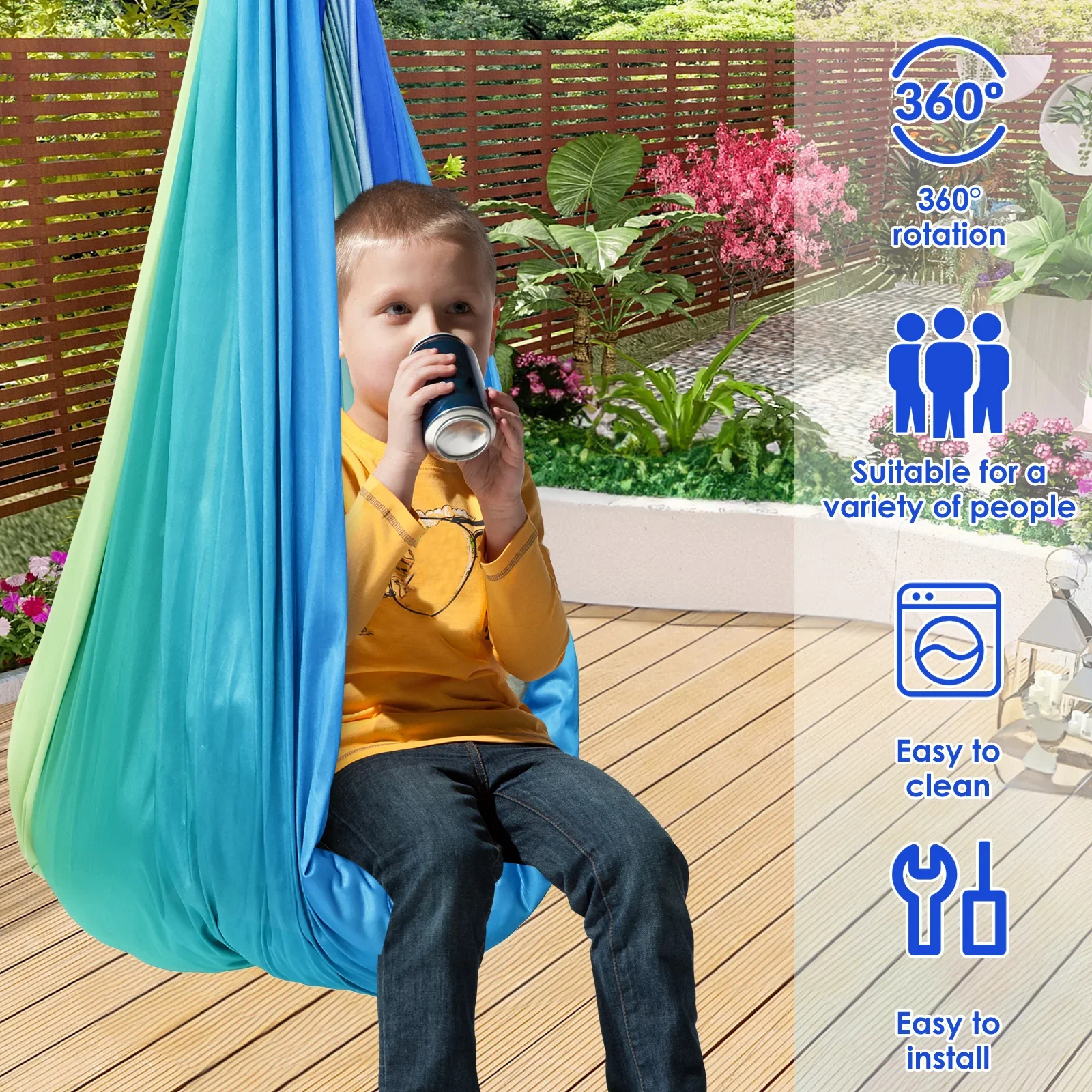 Сенсорные качели-гамак для дет – обзор и цена Kids Outdoor Lounge