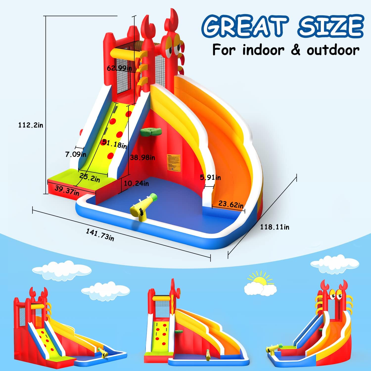 Большой надувной батут с водно – обзор и цена Kids Outdoor Water Slide