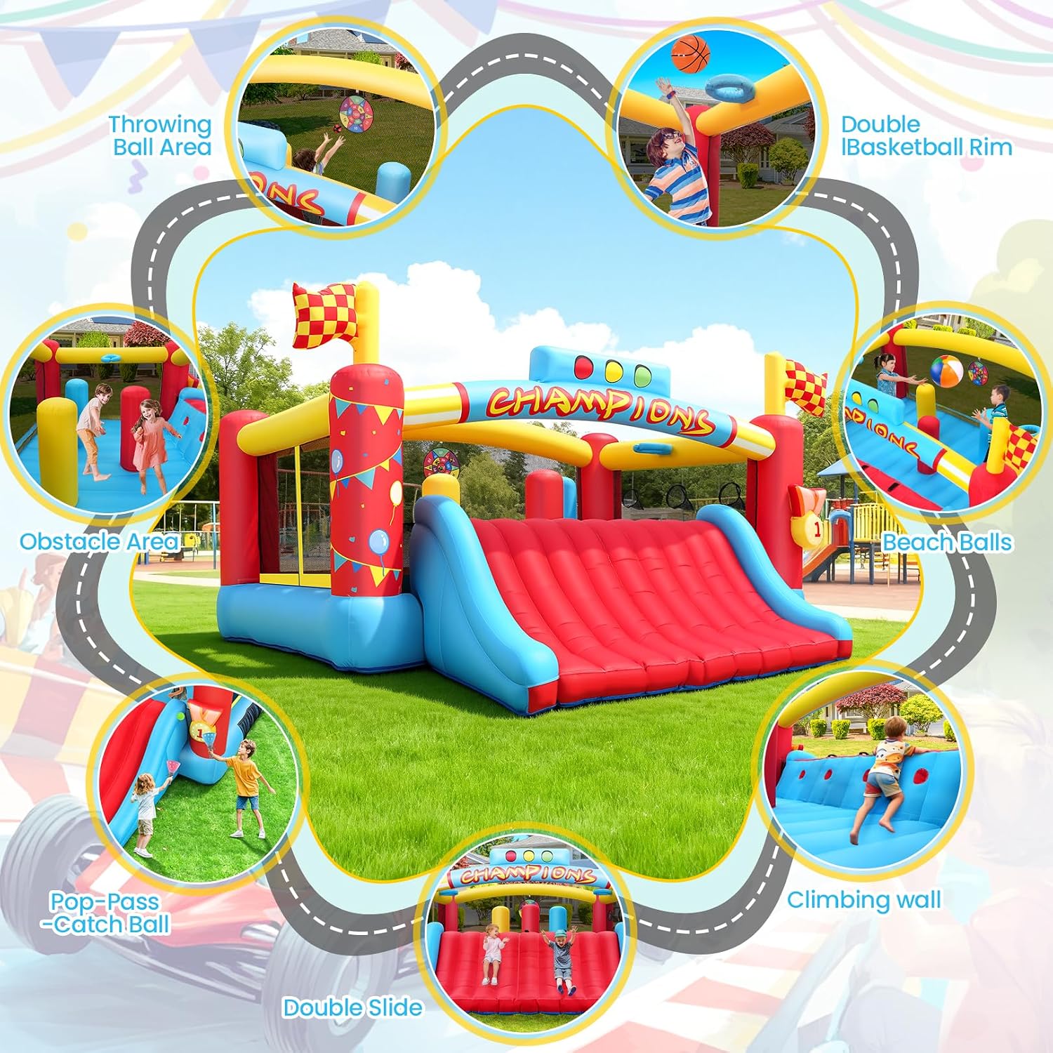 Большой надувной батут для дет – обзор и цена Kids Outdoor Park