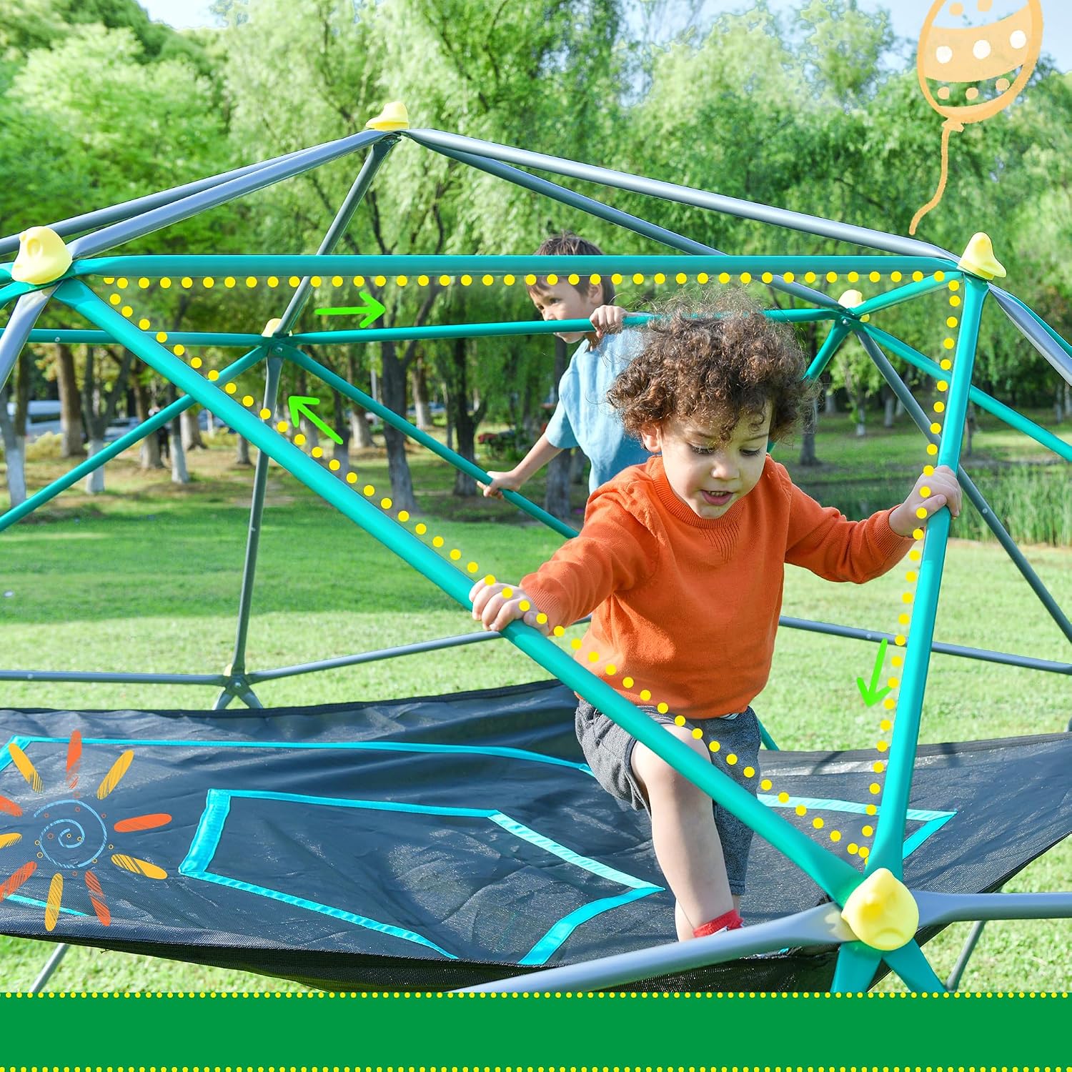 13-футовый скалодром с игровым – обзор и цена Kids Outdoor Jungle Gym Dome